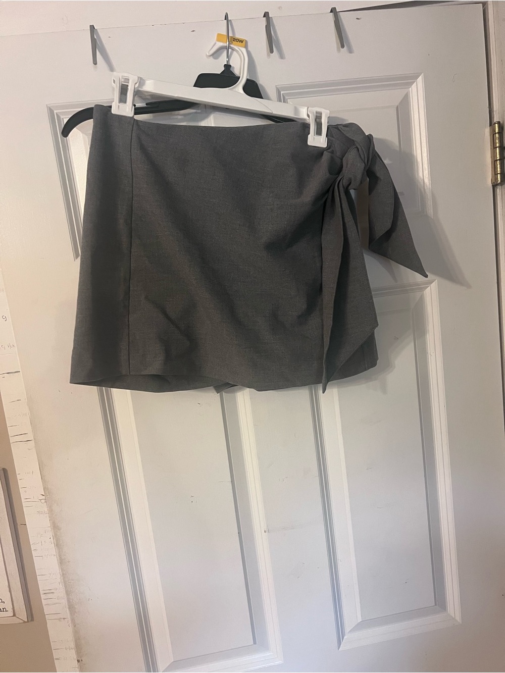 Zara Dark Gray Mini Skirt with Side Tie